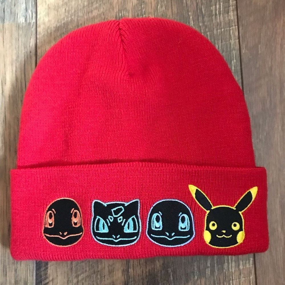 Pokémon Red toboggan hat winter snow hat appliqué One Size fits most